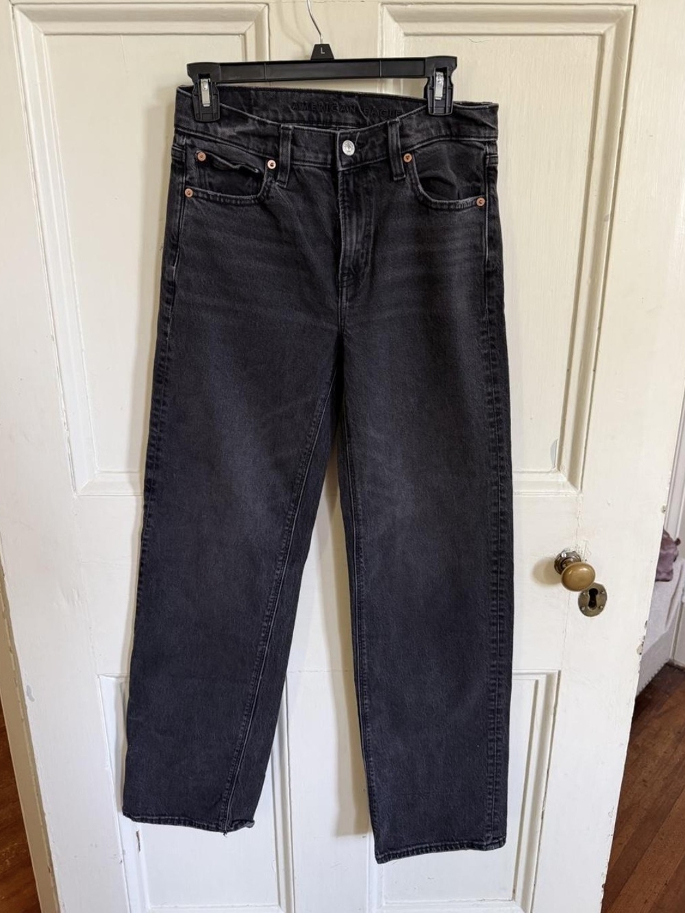 American Eagle Outfitters Black Straight-Leg Jeans